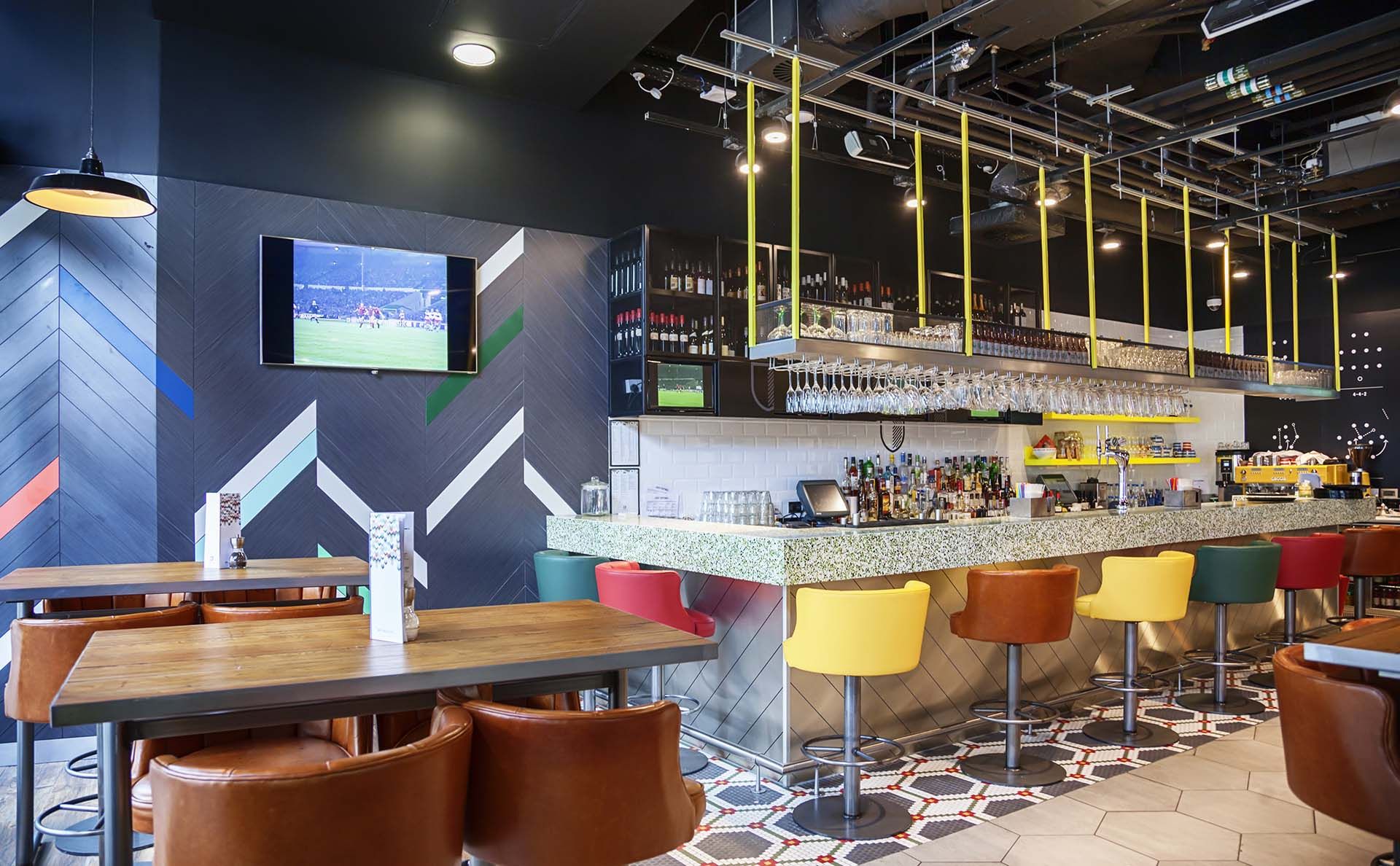 Modern warm colored bar